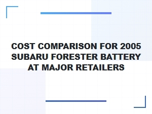 Compare Subaru Forester Battery Costs at Major Retailers